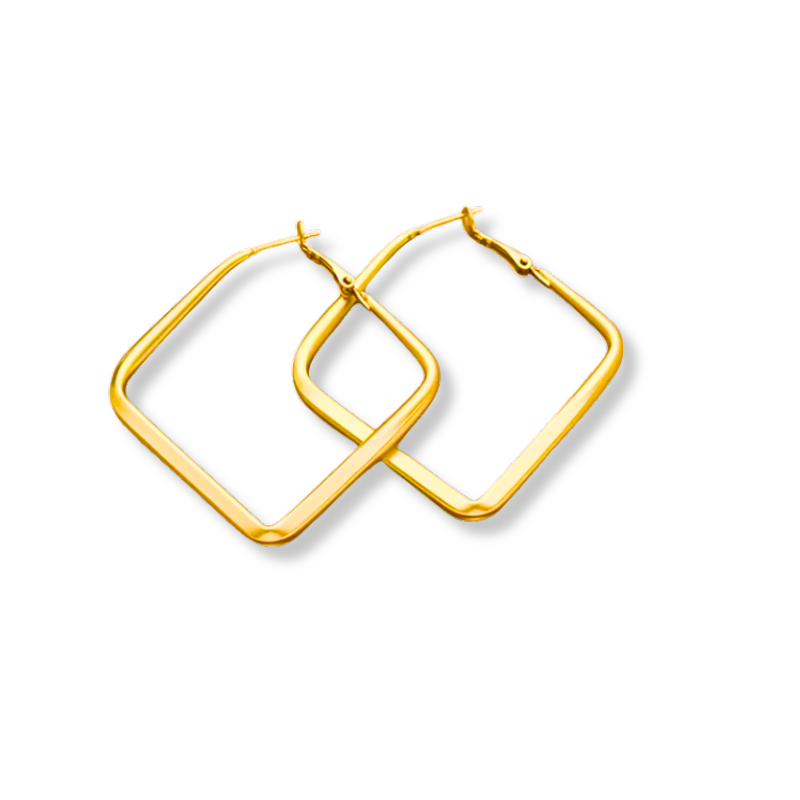 Geometric Gold Hoop Earrings - NobleHeritageCharms