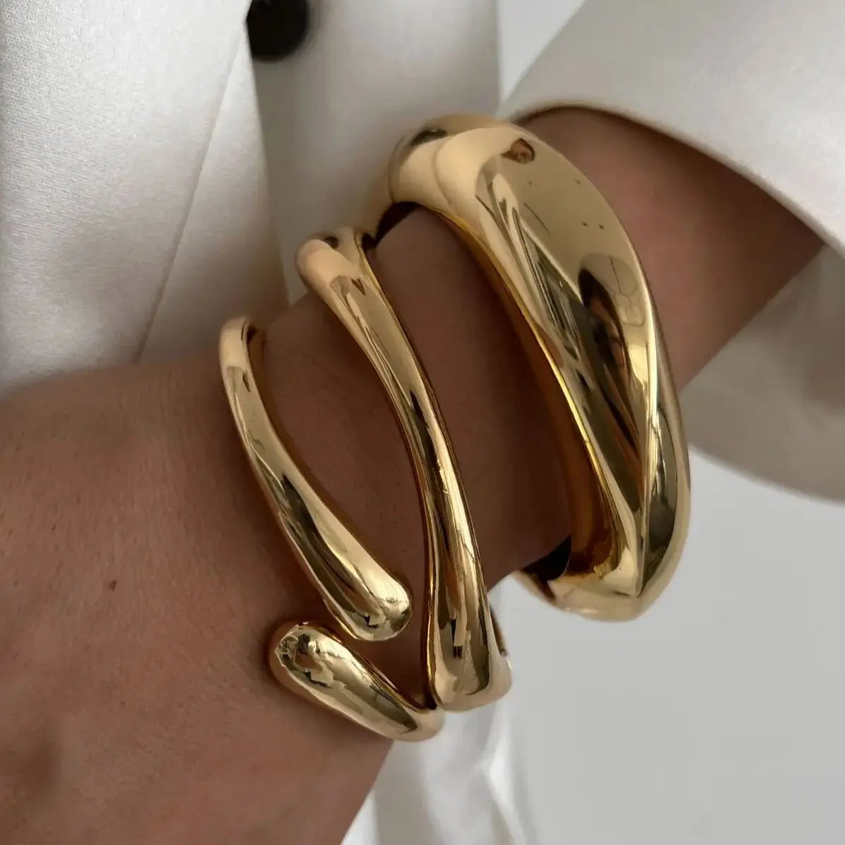 Geometric Metal Cuff Bracelet - NobleHeritageCharms