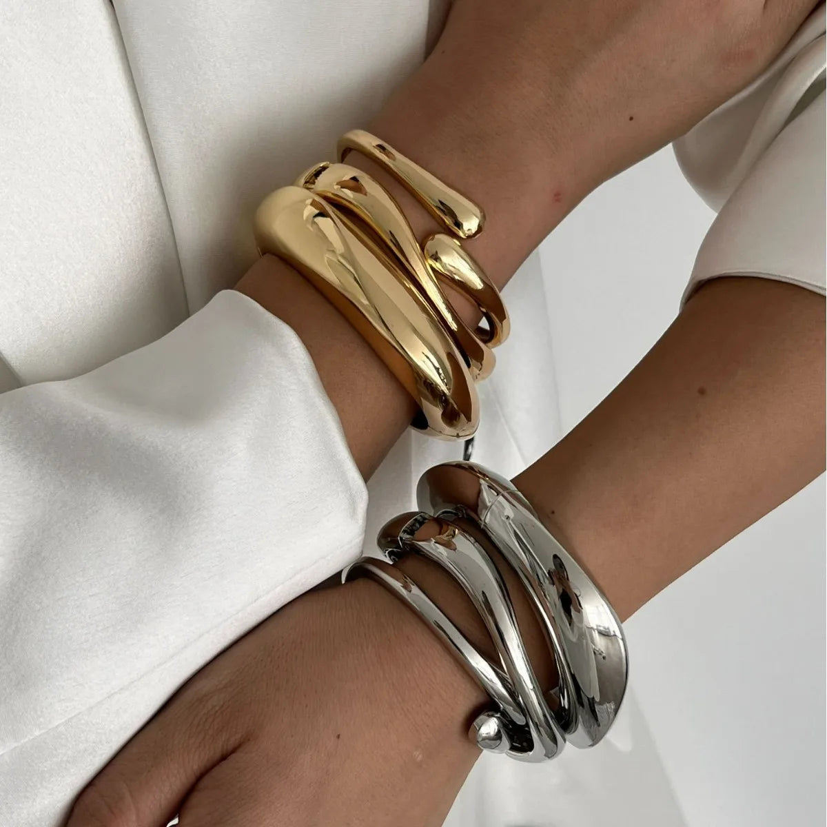 Geometric Metal Cuff Bracelet - NobleHeritageCharms