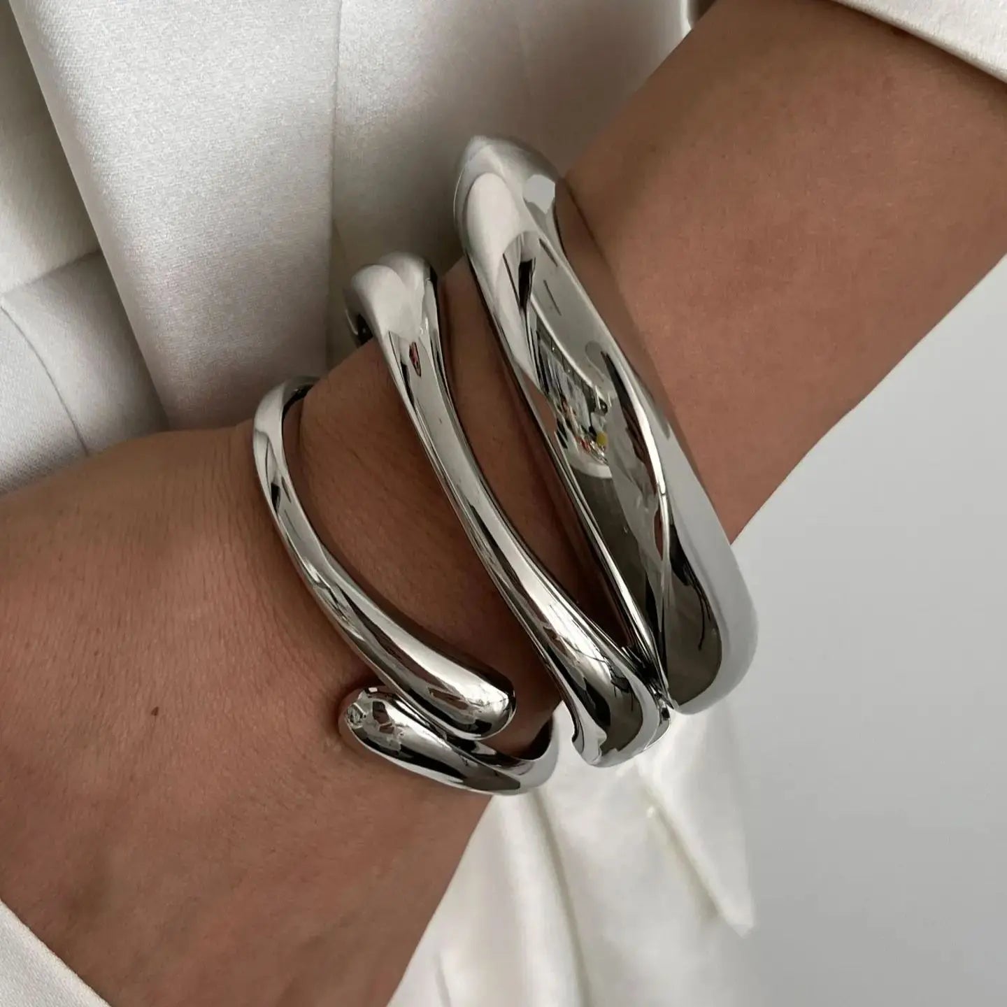 Geometric Metal Cuff Bracelet - NobleHeritageCharms