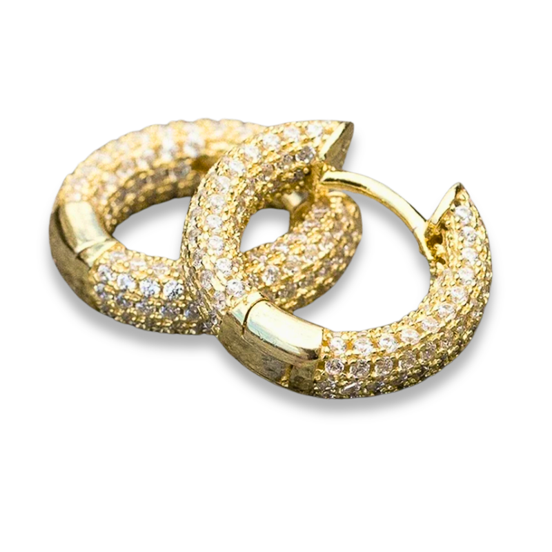 Pavè Iced Hoop Earrings - NobleHeritageCharms