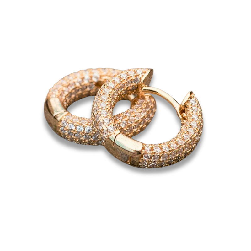 Pavè Iced Hoop Earrings - NobleHeritageCharms